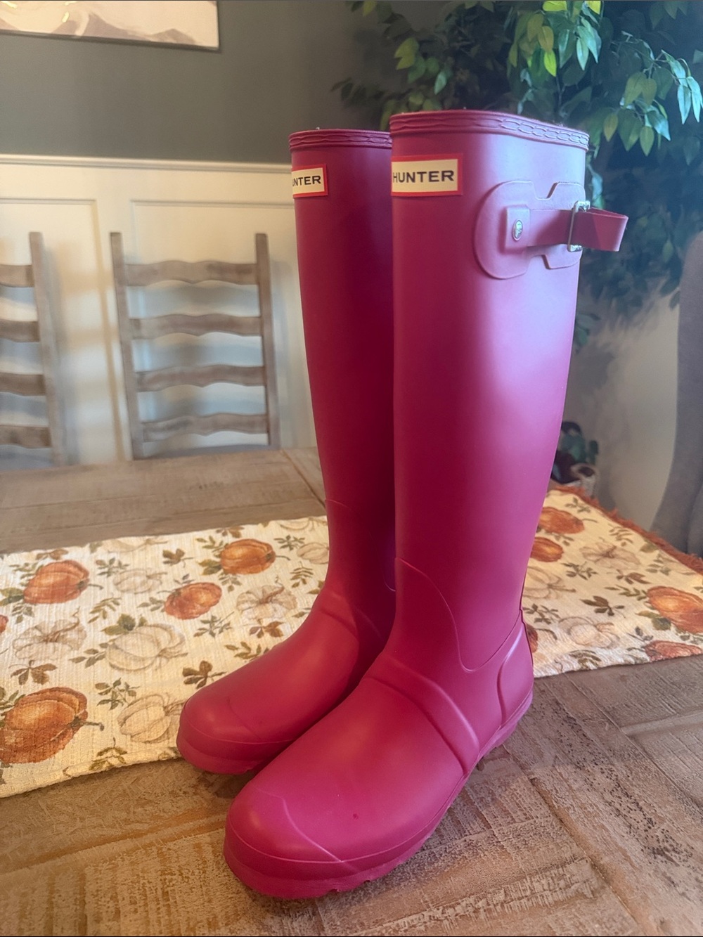 Hunter Pink Tall Women's Rain Boots - Picture 6 of 6